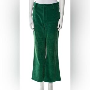 STAUD Green Corduroy Boot Cut Pants